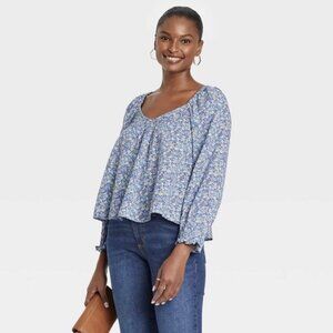 UNIVERSAL THREAD FLORAL TOP PINTUCK BLOUSE COTTAGECORE SIZE XXL BRAND NEW